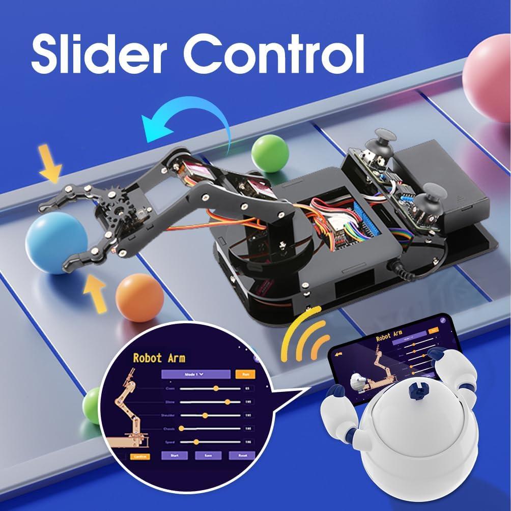 ACEBOTT 4 DOF ESP32 Programmable Robotic Arm Kit, Robotics Kit App Remote Control Robot Toys Compatible with Arduino, STEM Educational DIY Robot Arm Kit Gift for Teenagers & Adults