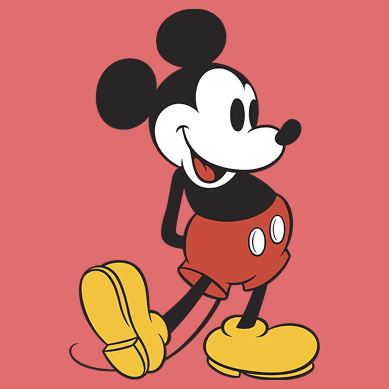 Boy's Disney Mickey Mouse Large Pose  Performance Tee - Red Heather - Small
