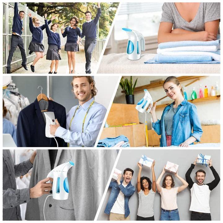 HiLIFE Steamer for Clothes, Portable Handheld Design, 240ml Big Capacity, 700W, Strong Penetrating Steam, Removes Wrinkle, for Home, Office and Travel(ONLY FOR 120V)(Maya Blue)