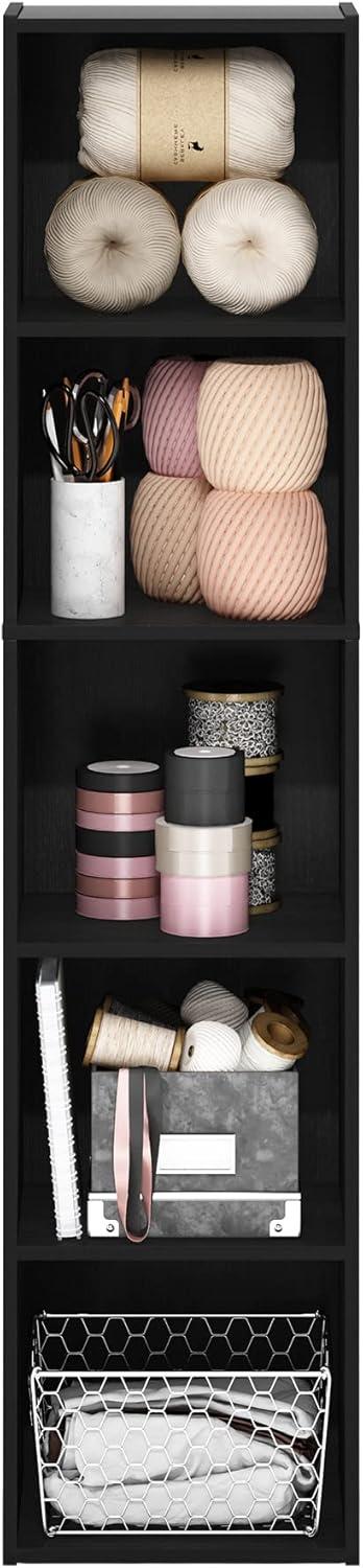 Furinno Pasir 5-Tier Open Shelf Bookcase, Blackwood