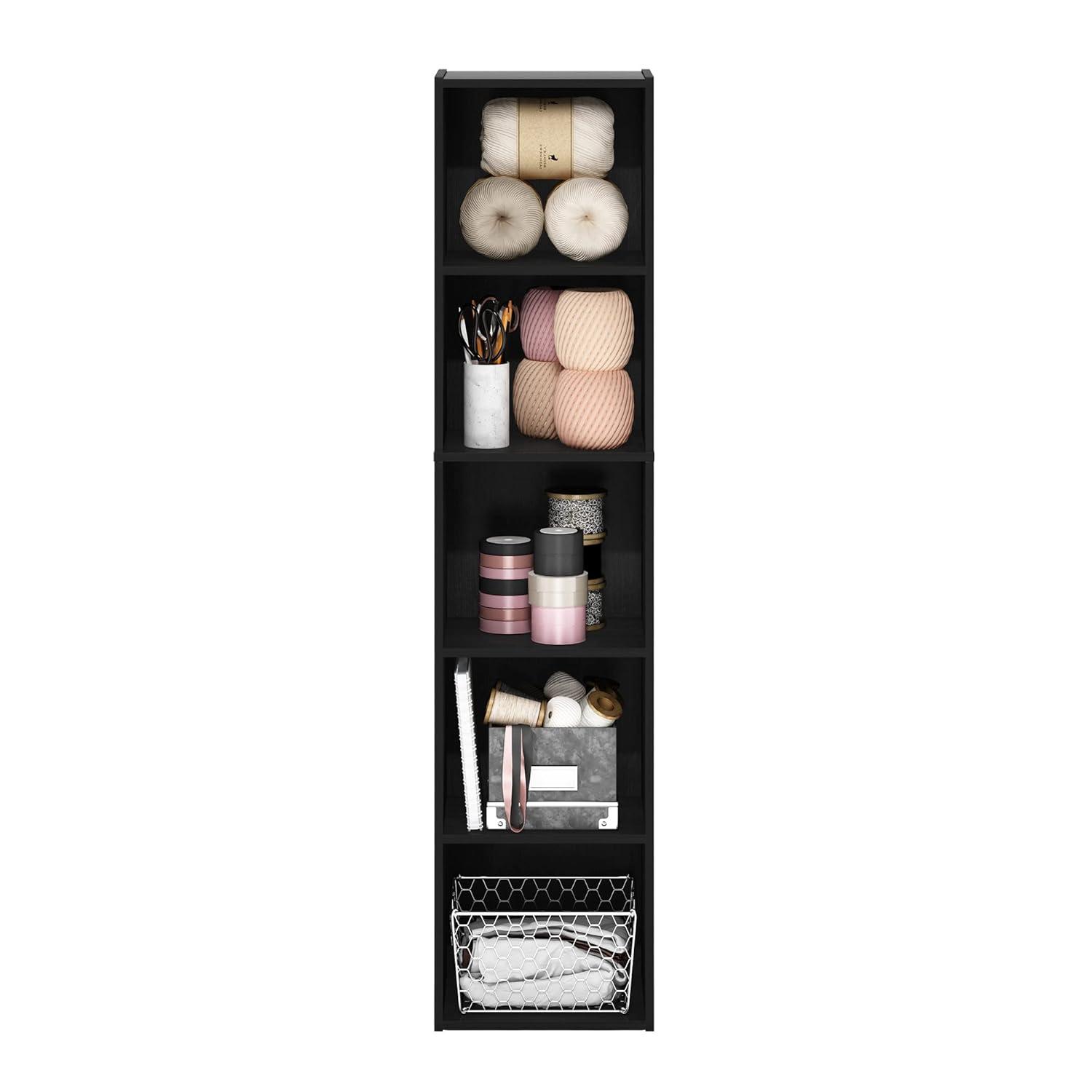 Furinno Pasir 5-Tier Open Shelf Bookcase, Blackwood