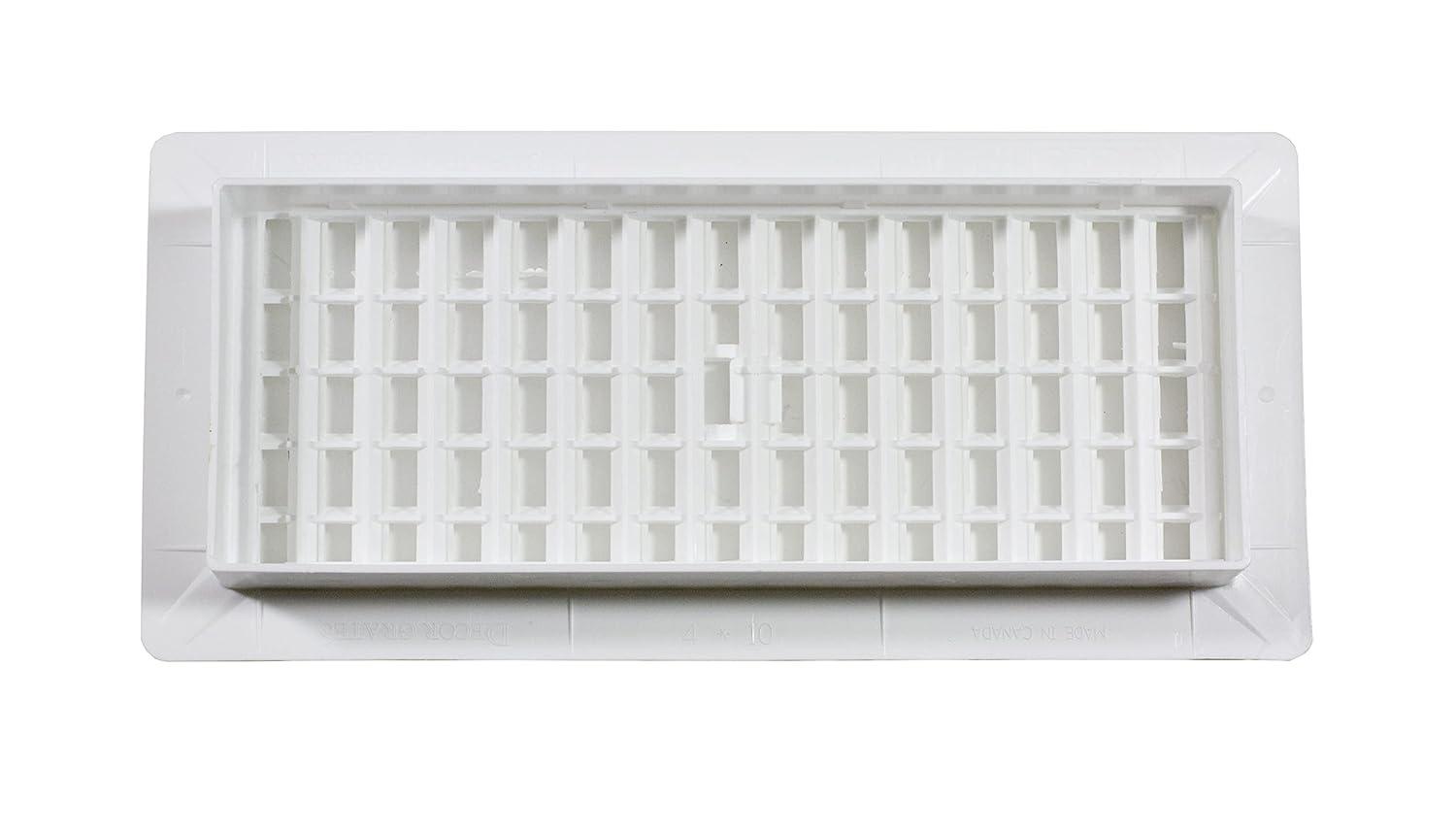 Decor Grates PL410-WH 4-Inch by 10-Inch Plastic Floor Register, White