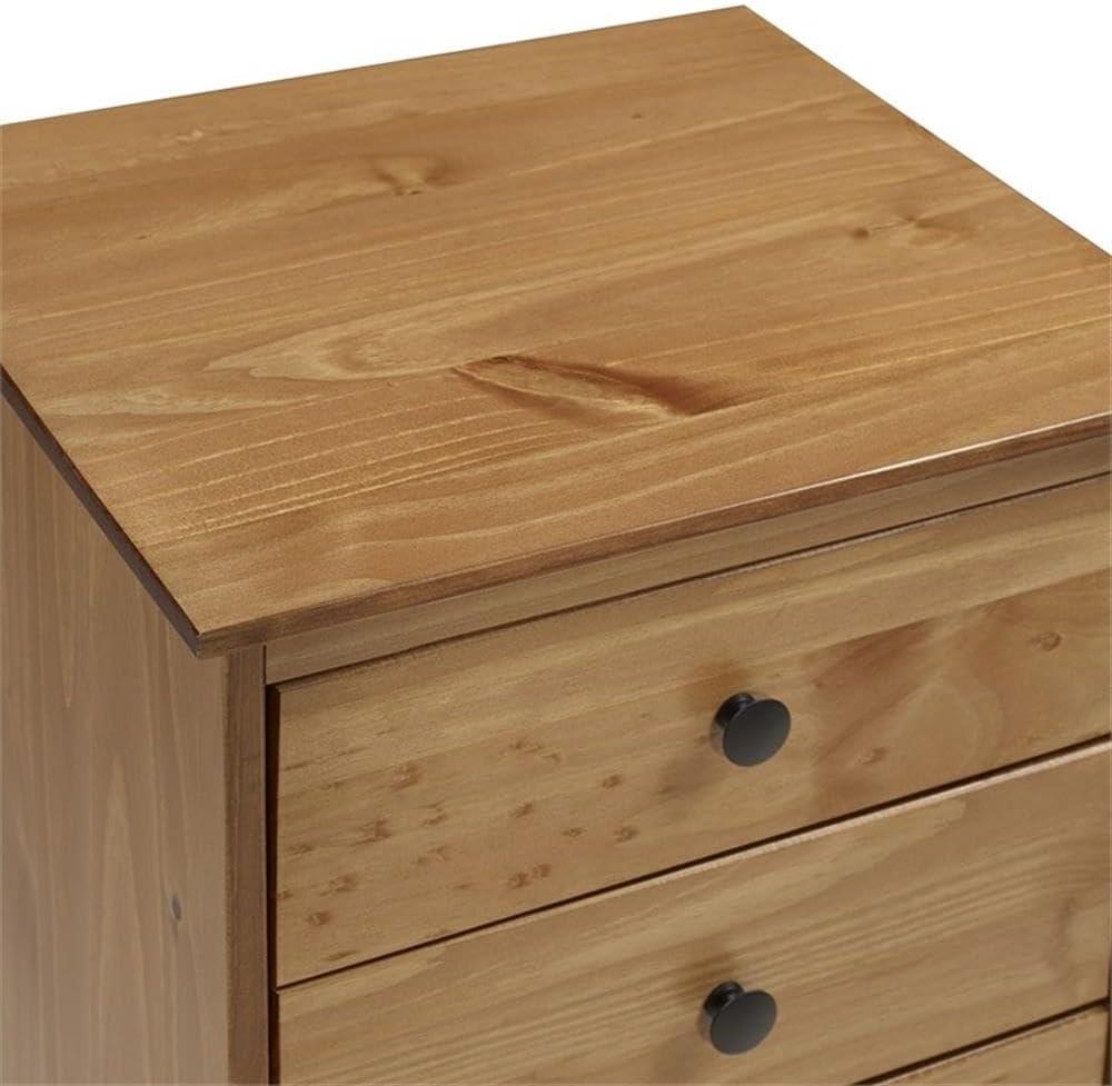 Contemporary 3-Drawer Caramel Wood Nightstand for Bedroom Decor Convenience Compact Organizing End Table Storage