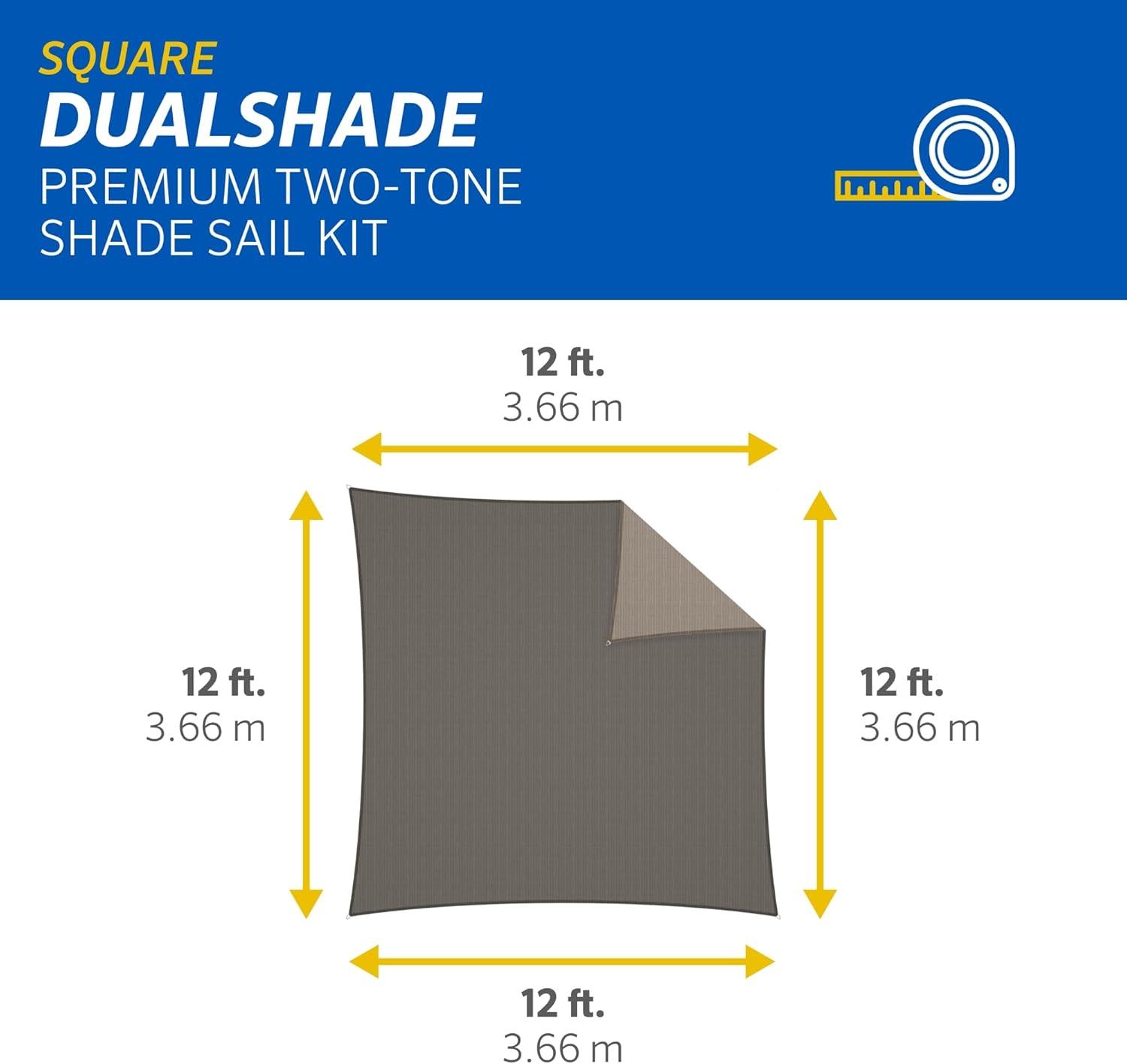 Dual 12' x 12' Square Shade Sail