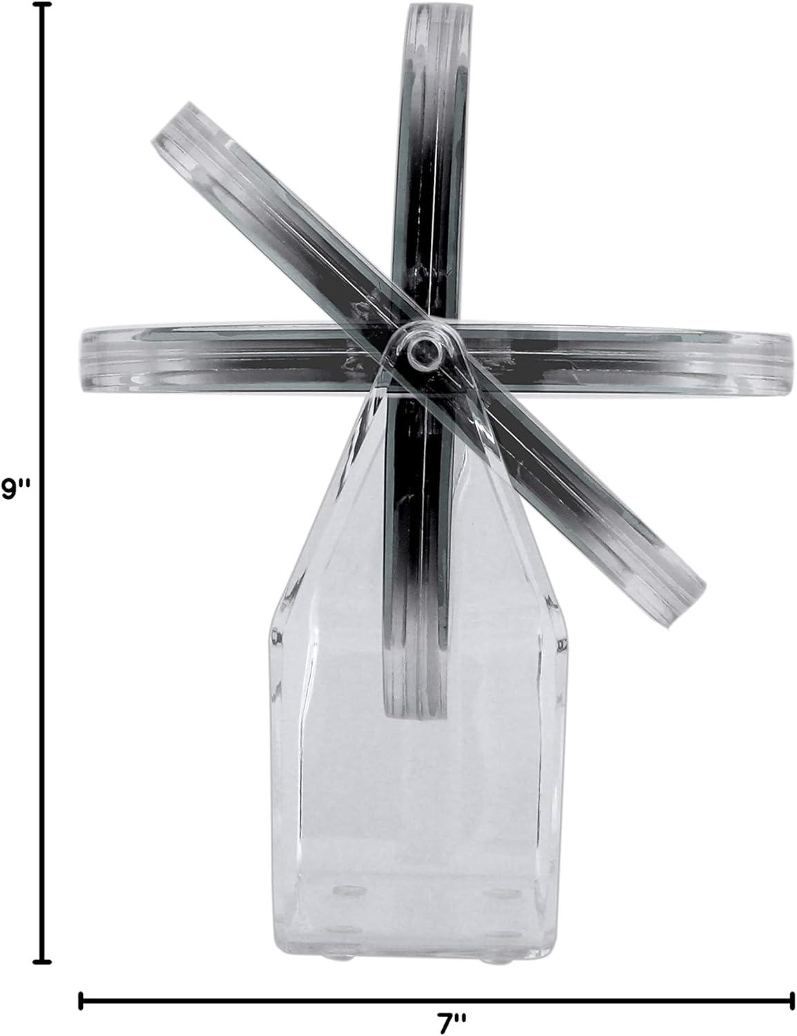 Clear Acrylic Round Swivel Vanity Mirror with 7X/1X Magnification