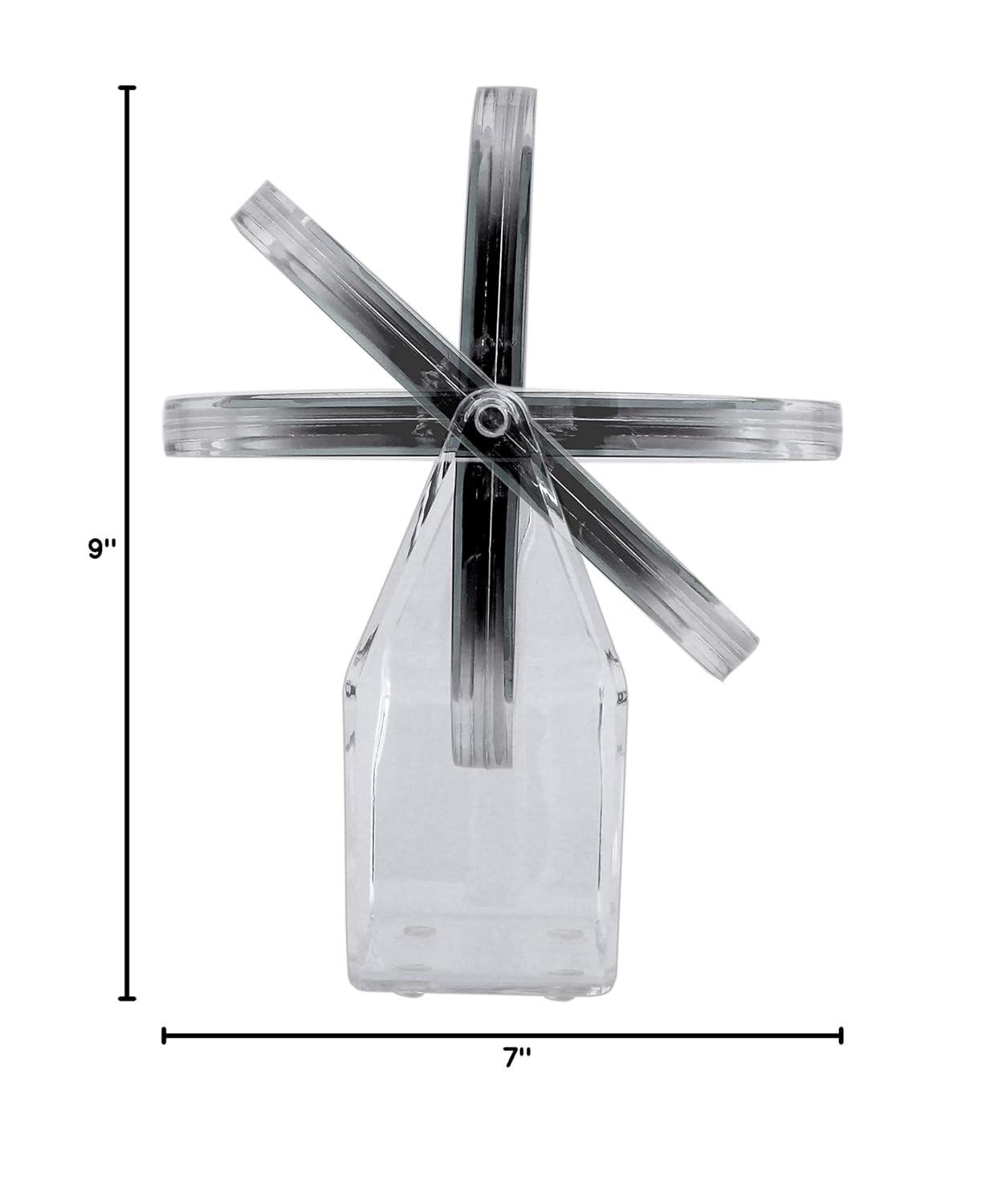 Clear Acrylic Round Swivel Vanity Mirror with 7X/1X Magnification