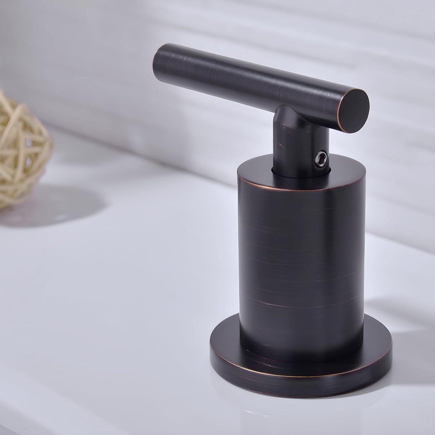 Oil Rubbed Bronze 8-Inch Widespread Double Handle Bathroom Faucet