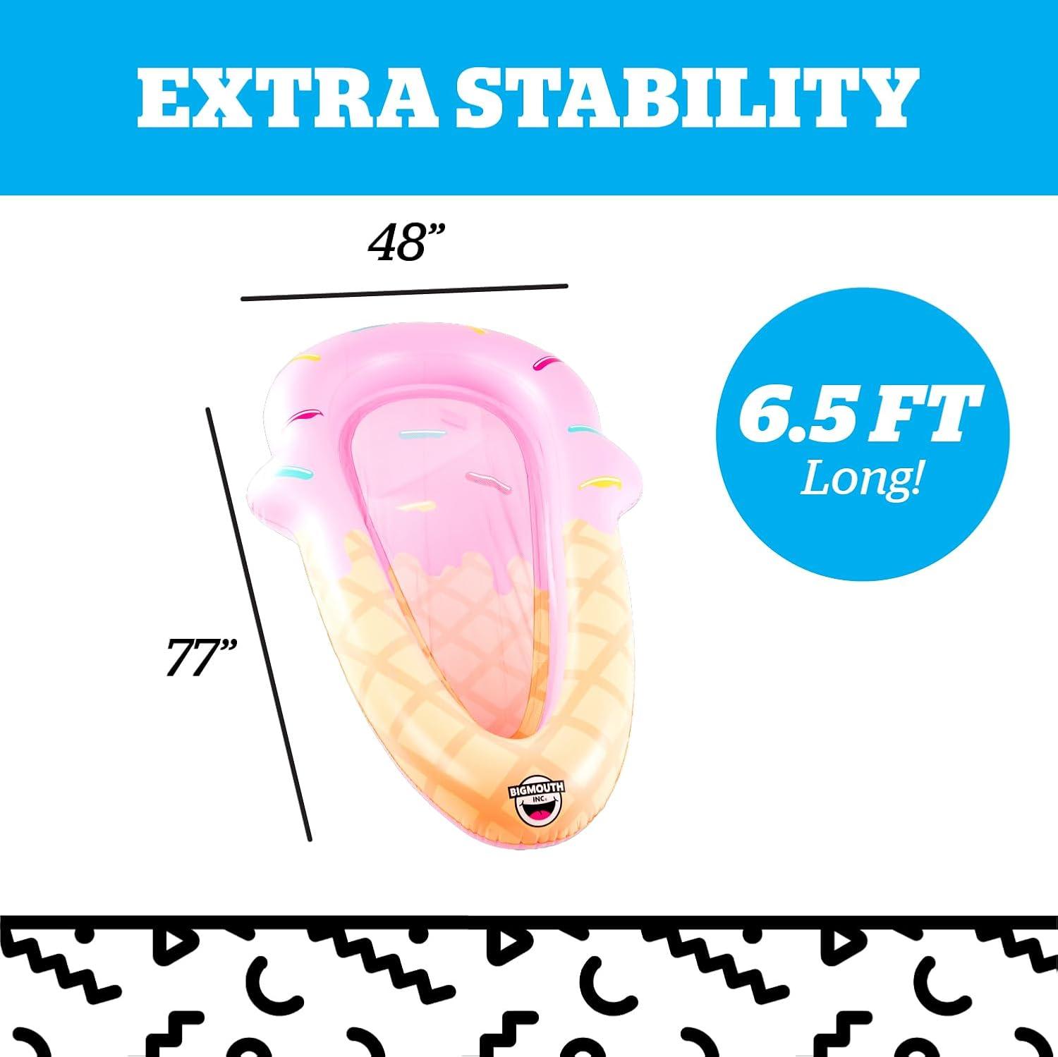 BigMouth Inc. Large Funny Inflatable Raft, Guarded Sides & Headrest, 6 ft Long Heavy Duty Pool Float