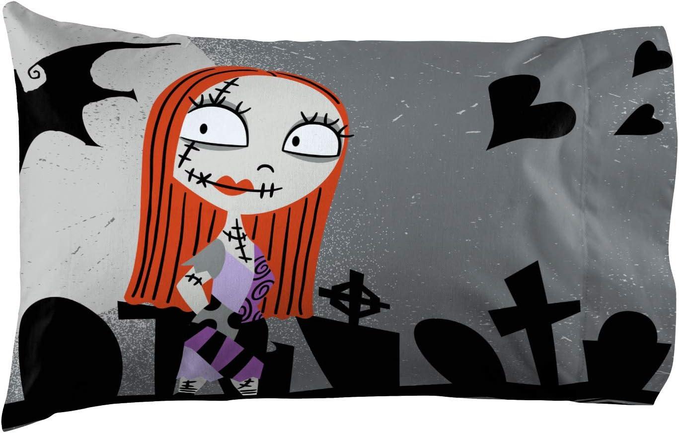 Disney Nightmare Before Christmas Grave Yard 1 Pack Reversible Pillowcase Featuring Jack Skellington and Sally