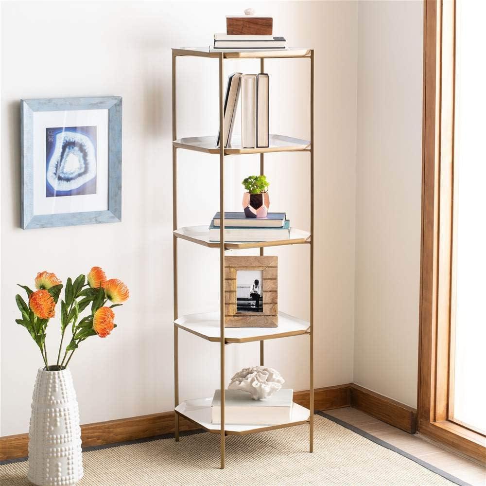 Sylvie 5-Tier Etagere - White/Brass - Safavieh