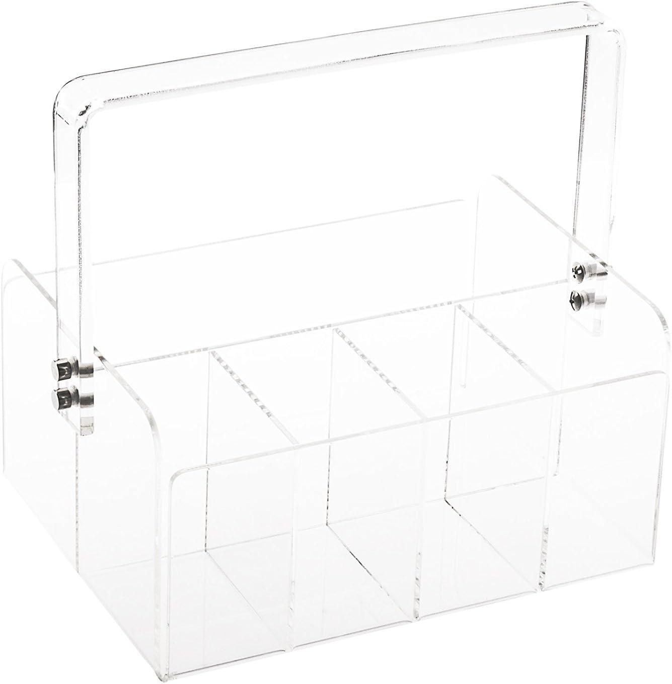 Clear Acrylic 5-Compartment Square Silverware Caddy