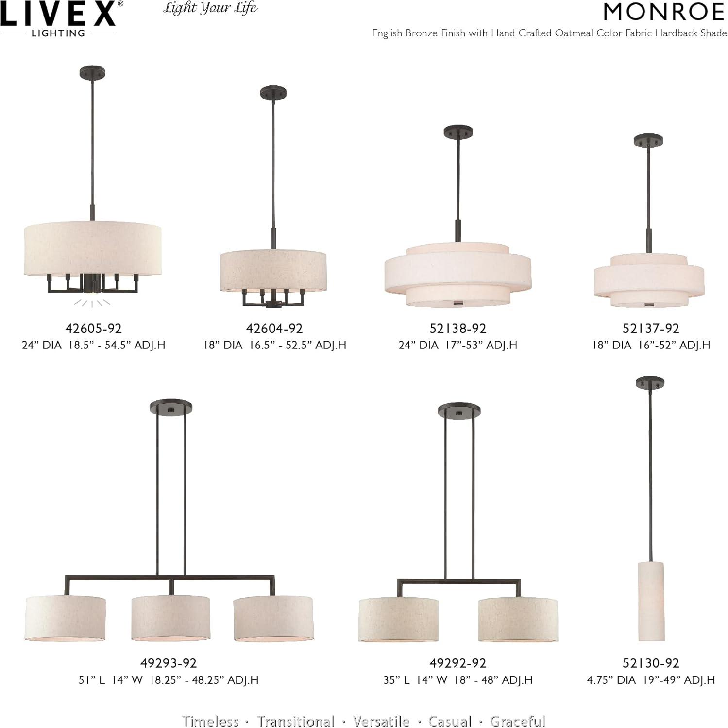 Livex Lighting Monroe 5 - Light Pendant in  Brushed Nickel