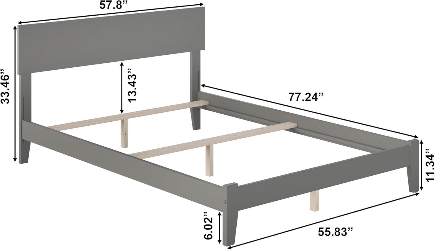 AFI Furnishings Orlando Full Traditional Bed with Open Footboard and Turbo Charger in Grey