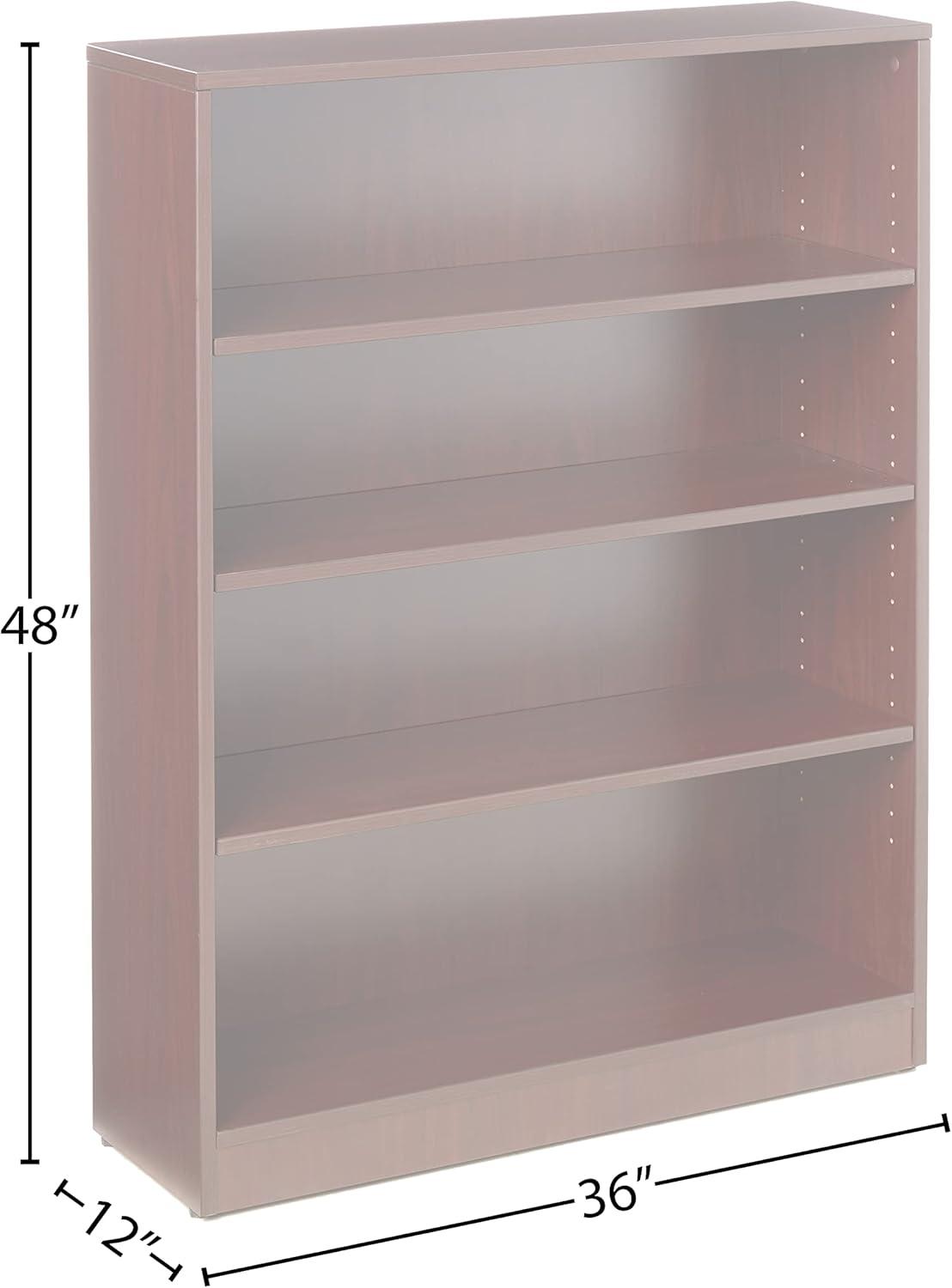 Lorell® Essentials 48"H 4-Shelf Bookcase, Mahogany