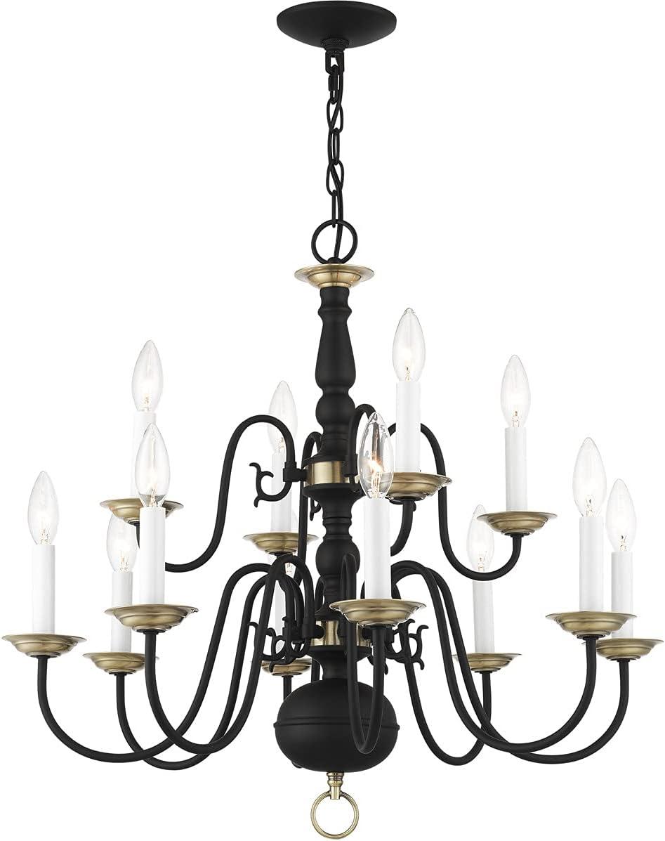 Livex Lighting Williamsburgh 12 - Light Chandelier in  Black