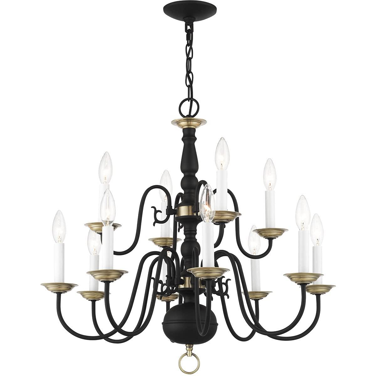 Livex Lighting Williamsburgh 12 - Light Chandelier in  Black