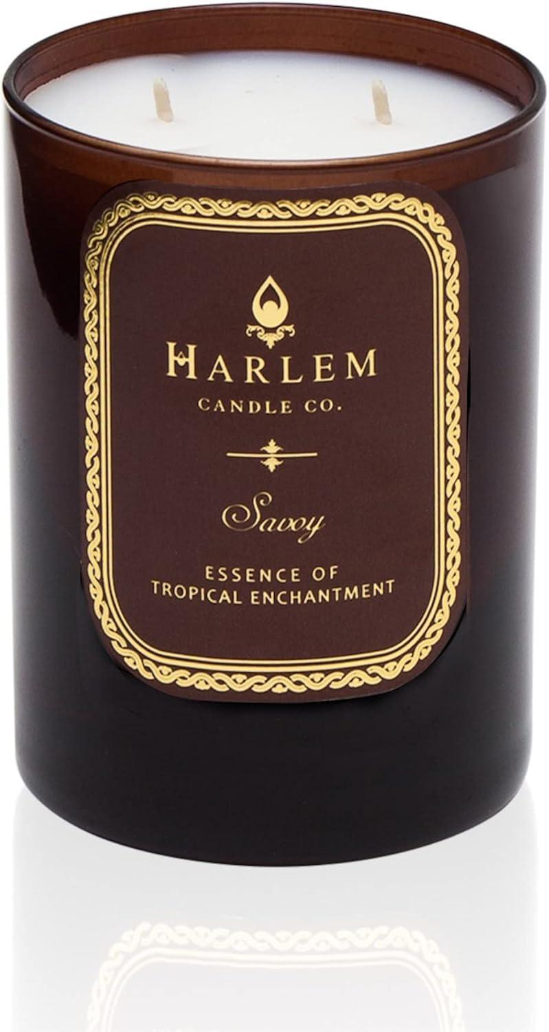 HARLEM CANDLE CO. Savoy - Luxury Scented Soy Candle, 11 oz - 80-Hour Burn Time | Blackcurrant, Mandarin, Green Apple and Lily of The Valley | Scented Candles for Home