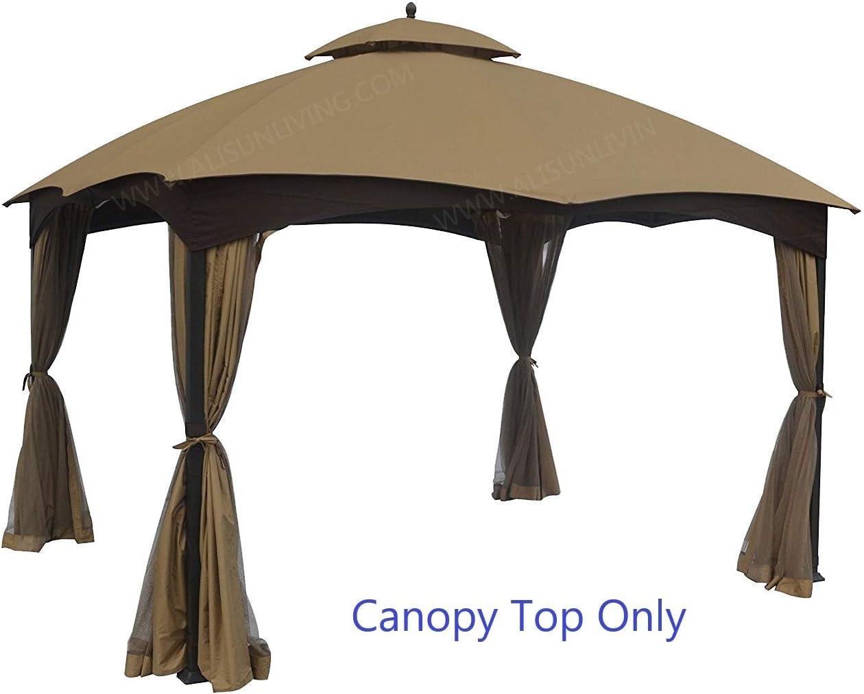 Golden Brown UV-Protected Rectangular Gazebo Canopy Top