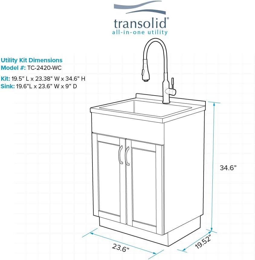 23.6'' L x 19.7'' W Free Standing Laundry Sink with Faucet