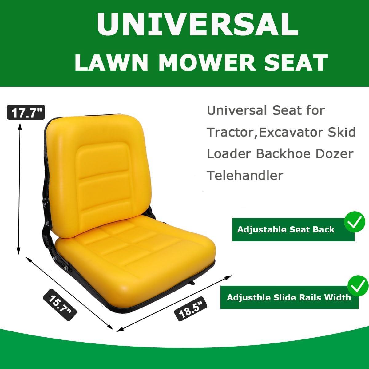 Black Adjustable PVC Forklift and Tractor Seat with Armrests