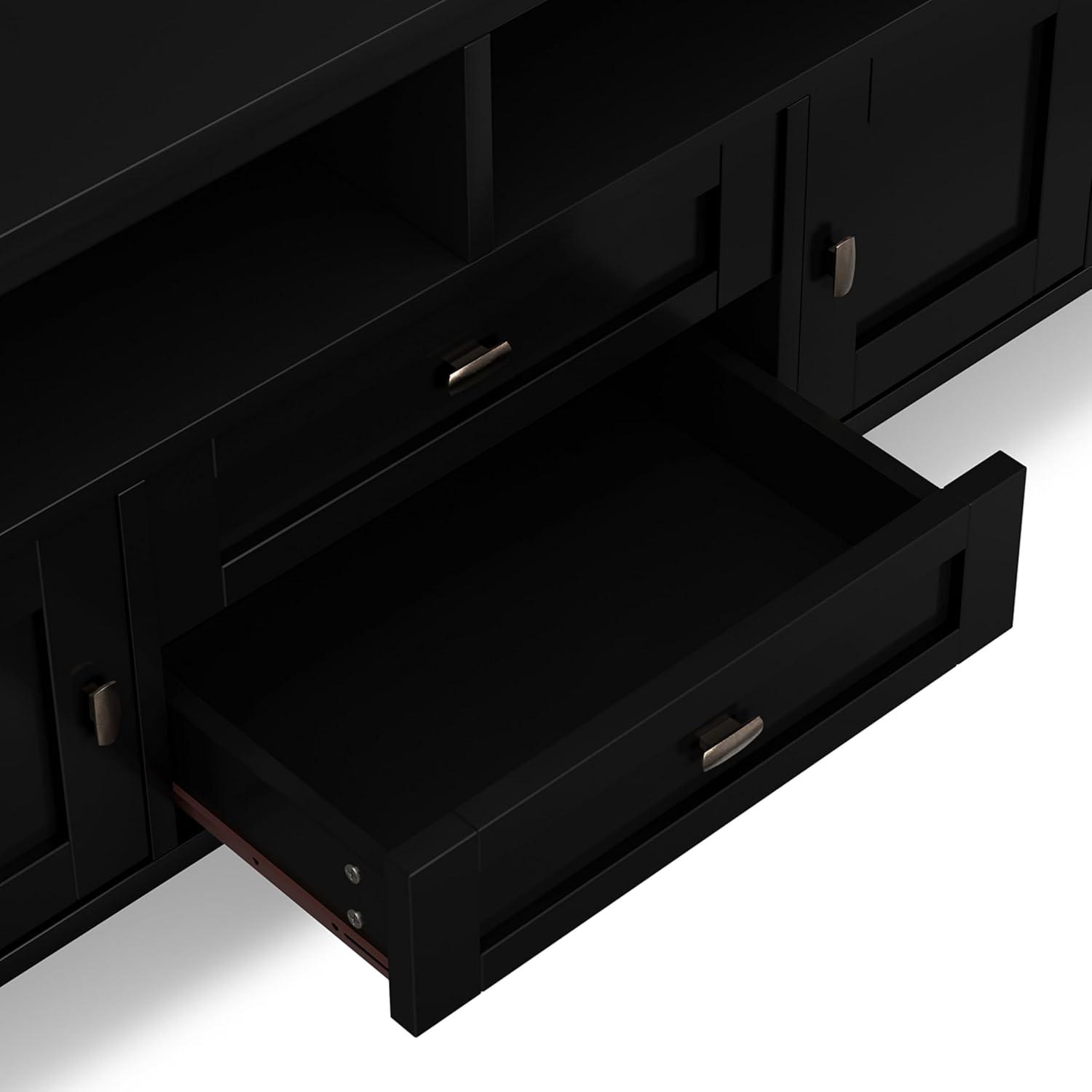 Simpli Home Warm Shaker 72"W Solid Wood TV Stand for TVs up to 80" with 4 Storage Cabinets and 2 Drawers