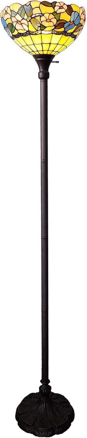 Amora Lighting White Color Torchiere Floor Lamp 72" Tall