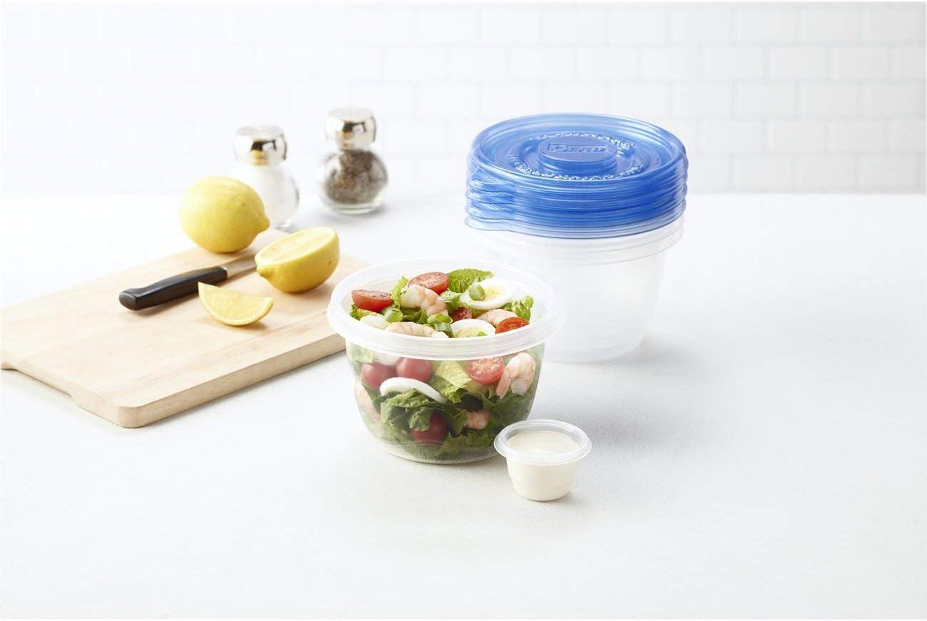 Clear BPA-Free Plastic Round Lunch Box Set