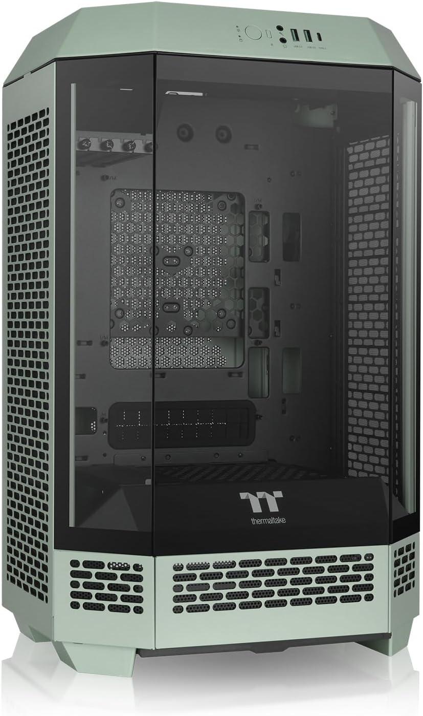 Matcha Green Micro Tower Case with Tempered Glass Panel