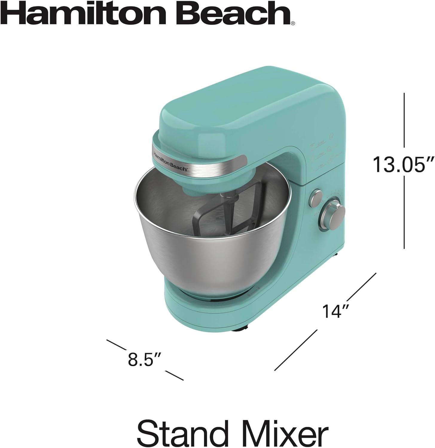 Hamilton Beach® 7-Speed 4-Quart Electric Stand Mixer with Splash Guard, Dough Hook, Flat Beater, and Whisk Attachments