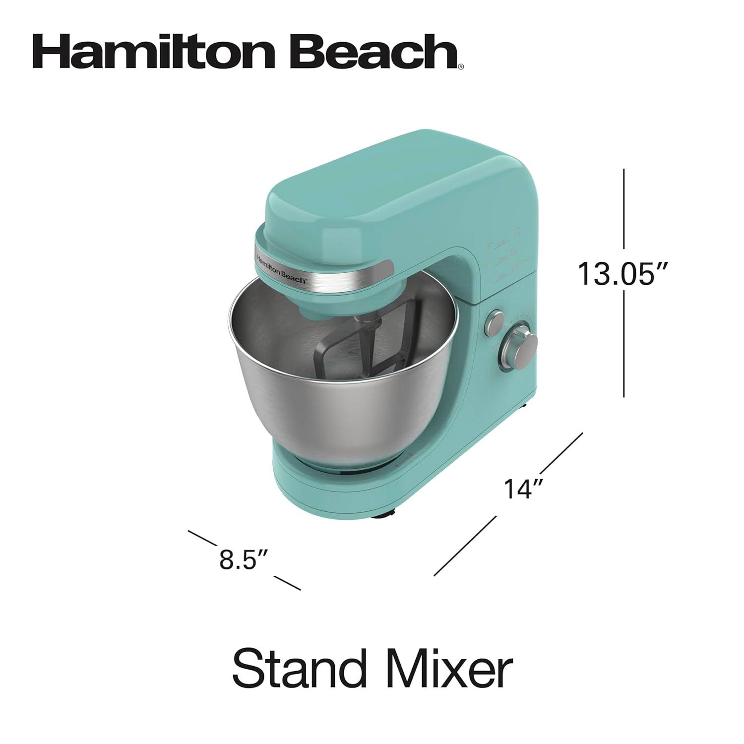 Hamilton Beach® 7-Speed 4-Quart Electric Stand Mixer with Splash Guard, Dough Hook, Flat Beater, and Whisk Attachments