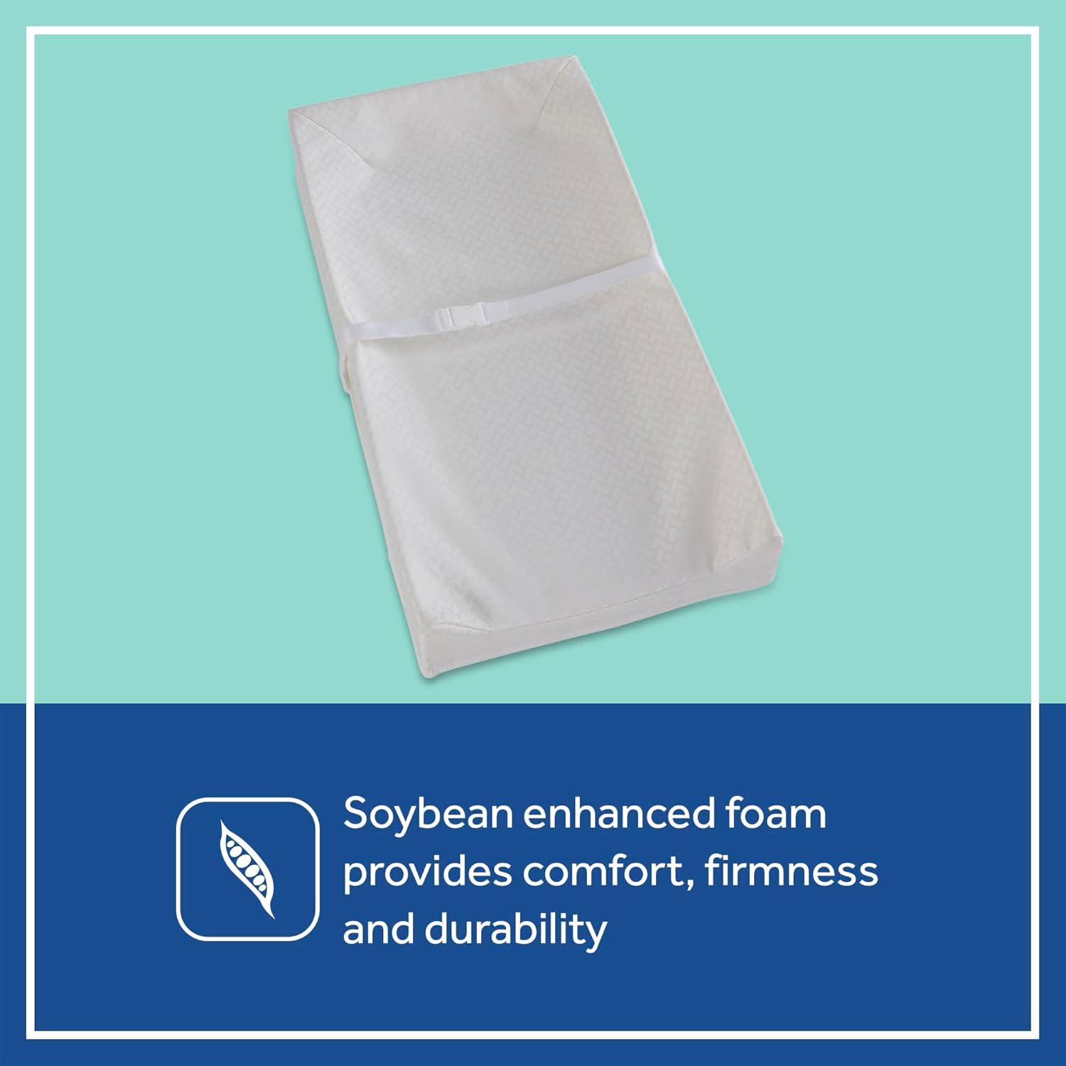 Sealy Baby Sealy Baby Cotton Comfort Waterproof 3-Sided Contoured Baby Diaper Changing Pad for Dresser or Changing Table, Baby Changing Pad - White, 32” x 16”