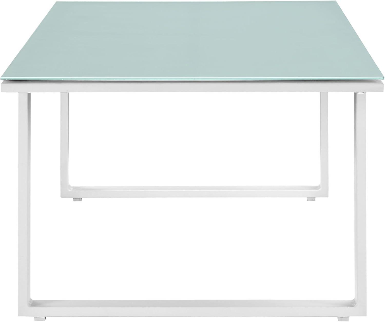 Modern White Fortuna Aluminum Outdoor Patio Coffee Table