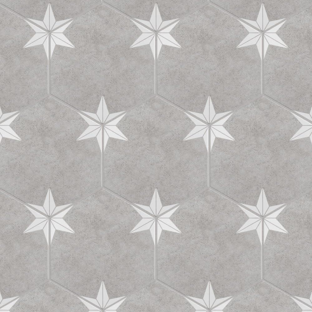 Stella Hex 9" x 10" Porcelain Pattern Wall & Floor Tile