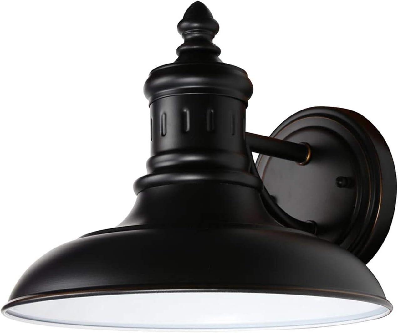 Design House 516732 Monterey Industrial Modern 1-Light Indoor/Outdoor Wall Mount with Metal Shade for Porch Entryway Barn, Oil Rubbed Bronze