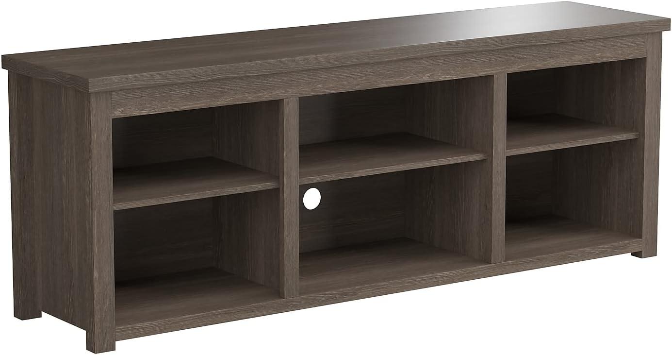 Espresso Engineered Wood 65" TV Stand with Open Storage