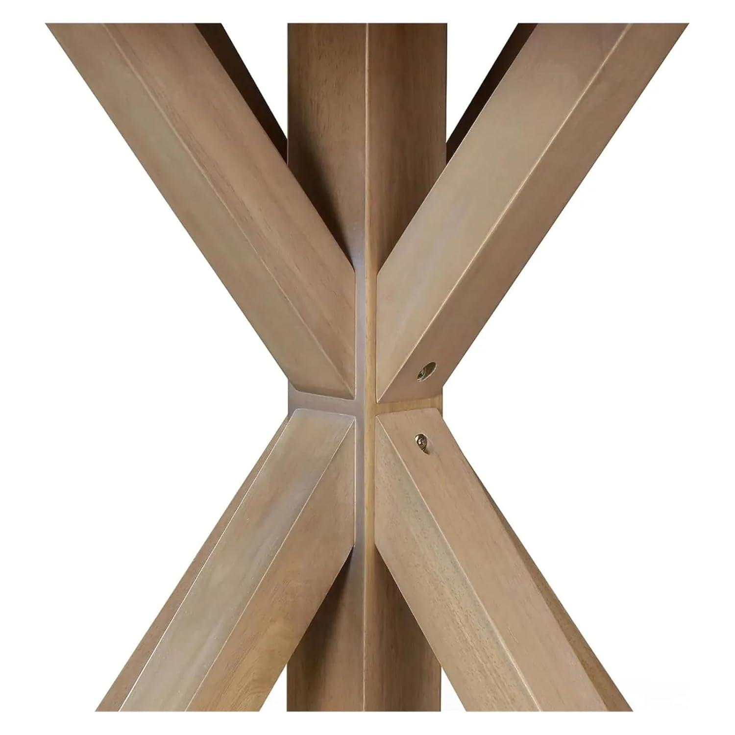 Finch Alfred Round Solid Wood Rustic Dining Table