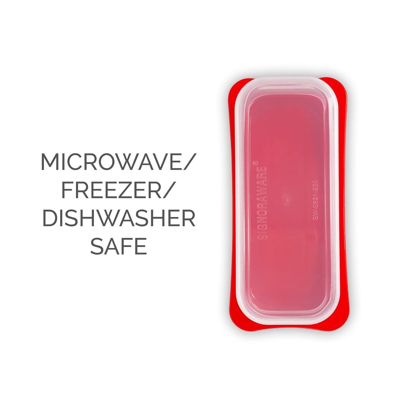 Signora Ware Plastic Butter Dish with Lid Butter Holder Storage Container, Red