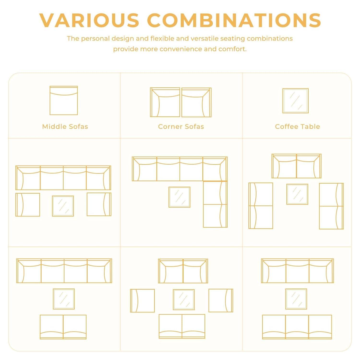 GRANDPATIO 7-Piece Wicker Patio Furniture Set