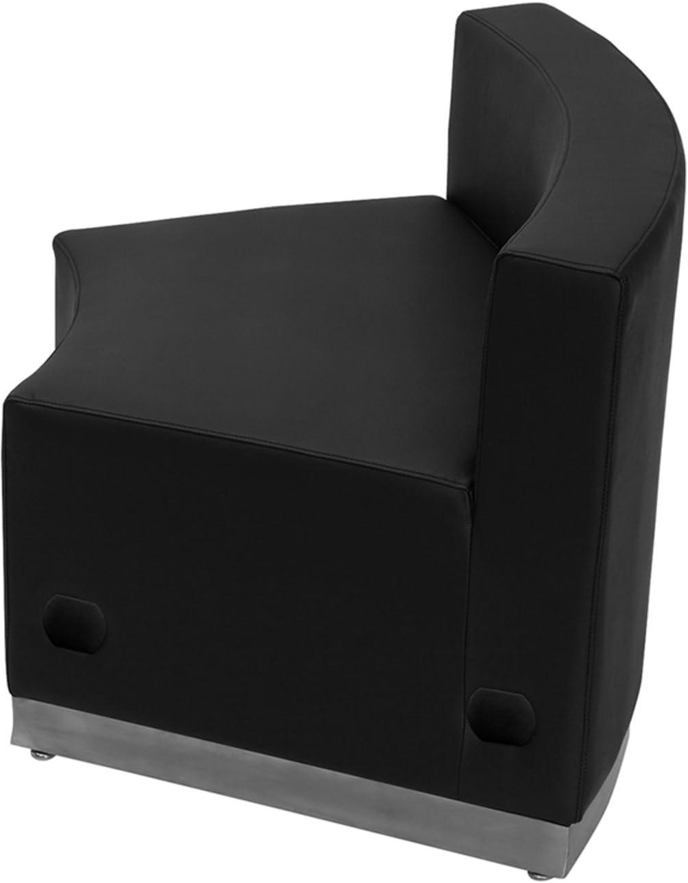 Flash Furniture Hercules Alon LeatherSoft Concave Chair with Brushed Stainless Steel Base