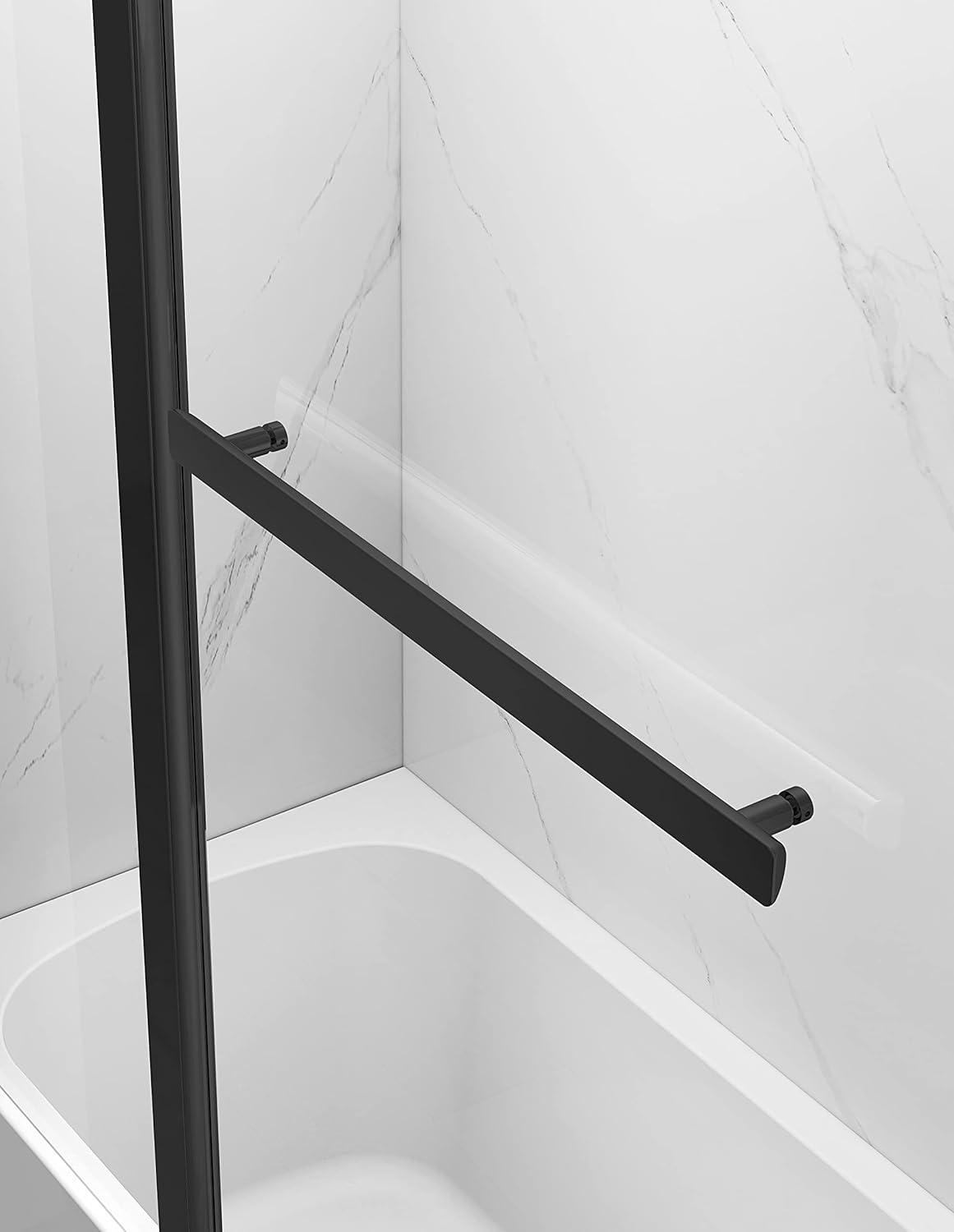 43-3/8" W x 58" H Frameless Pivot Tub Door with 1/4" Clear Tempered Glass