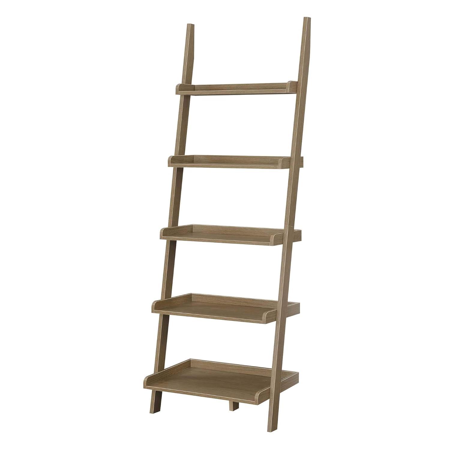 Convenience Concepts American Heritage 5-Shelf Ladder Bookcase, Driftwood
