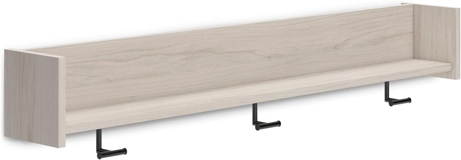 Transitional Black and White Wall Mounted Coat Rack with Shelf