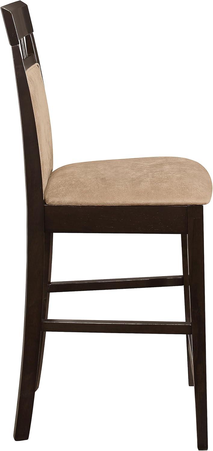 Coaster Upholstered Microfiber Counter Height Stools in Tan