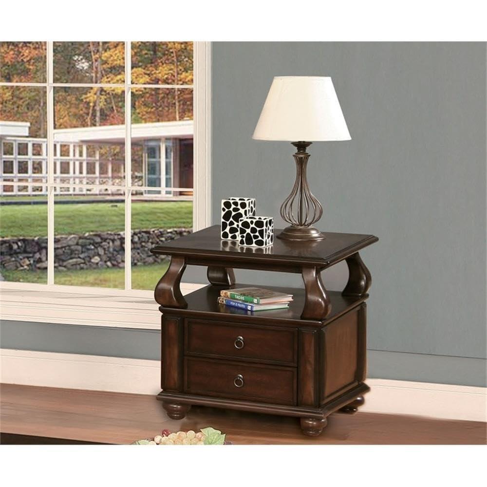Charleen Solid Wood Top 2 - Drawer End Table