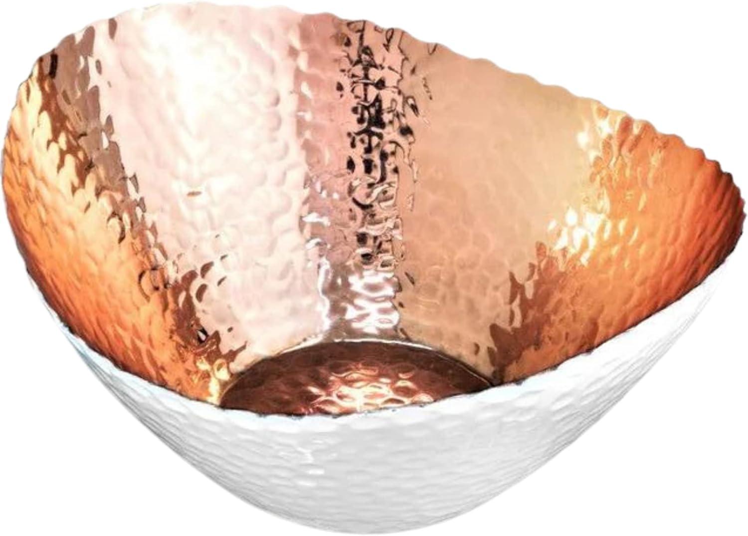 Hand Hammered Metal Decorative Centerpiece Fruit Bowl for Kitchen Counter, 7.5 inch