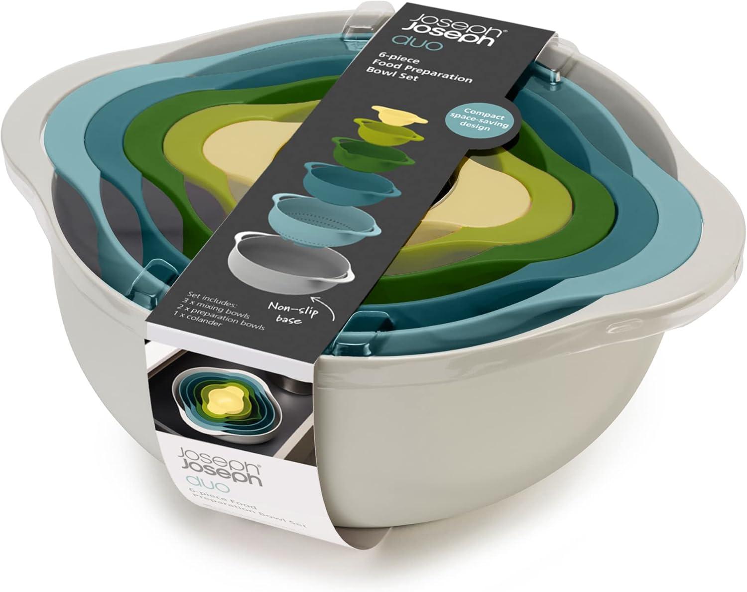 Joseph Joseph Duo 6-piece Nesting Mixing Bowl and Food Preparation Set