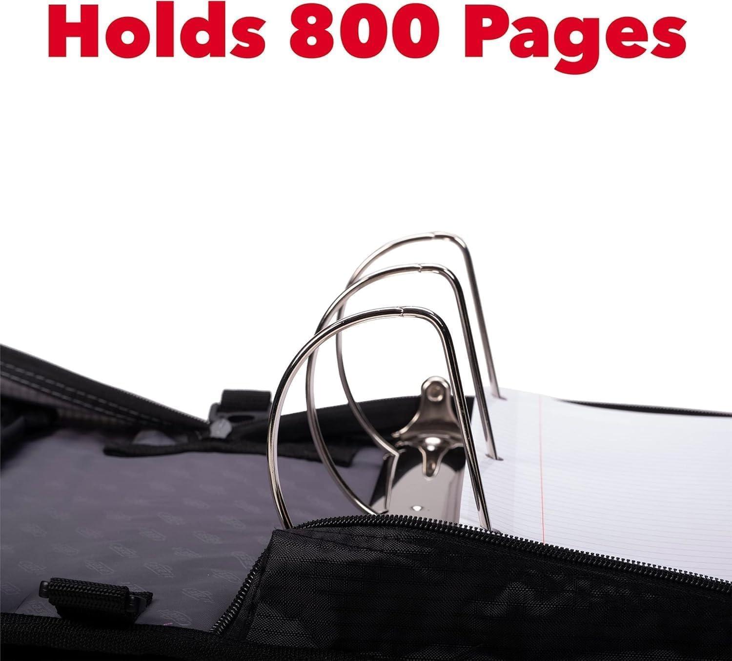 Case it King Size Mighty Zip Tab Binder, 3 Rings, 4" Capacity, 11 X 8.5, Midnight Blue