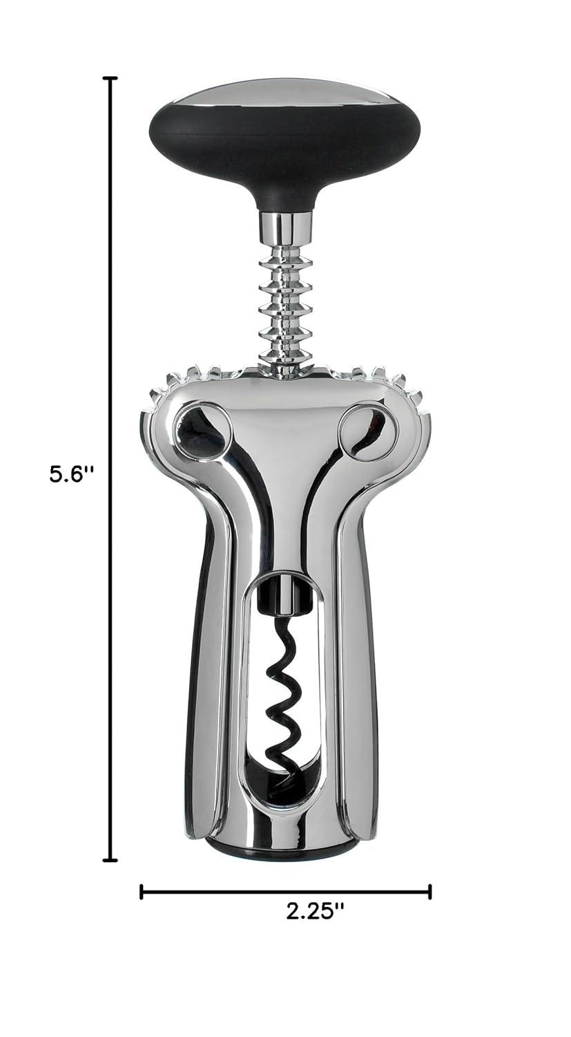 OXO Winged Corkscrew Soft Knob Smooth Gliding Steel Wine Bottle Cork Opener