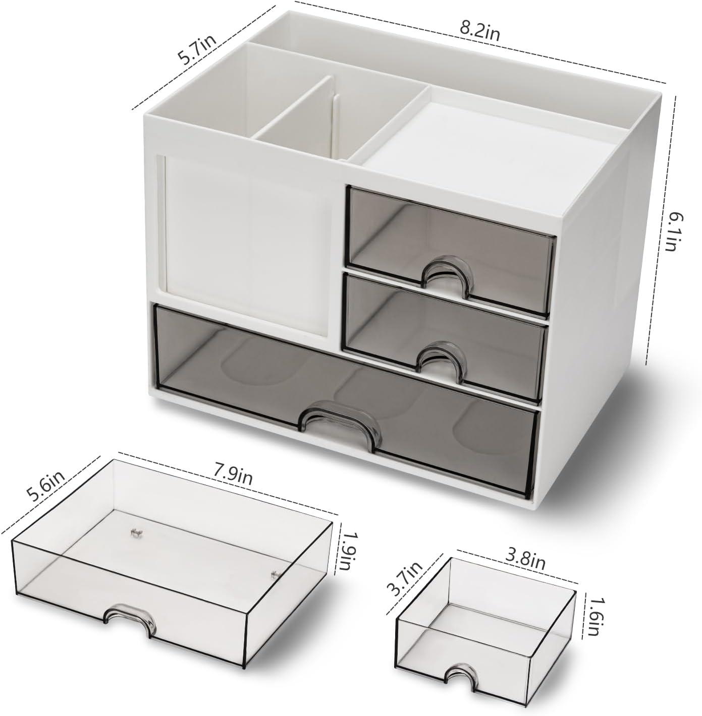 Polished ABS Plastic Multi-Functional Desk Organizer with Drawers