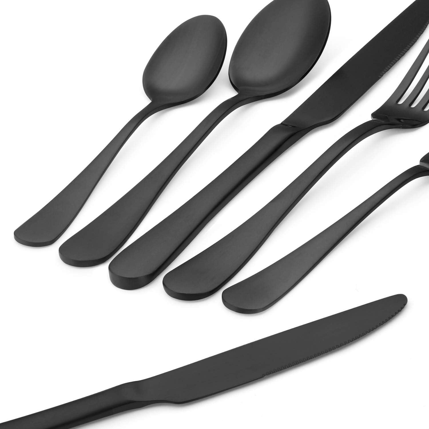 Matte Black 20-Piece Stainless Steel Flatware Set